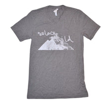 Load image into Gallery viewer, Solace in the Wild unisex gray v neck t-shirt front